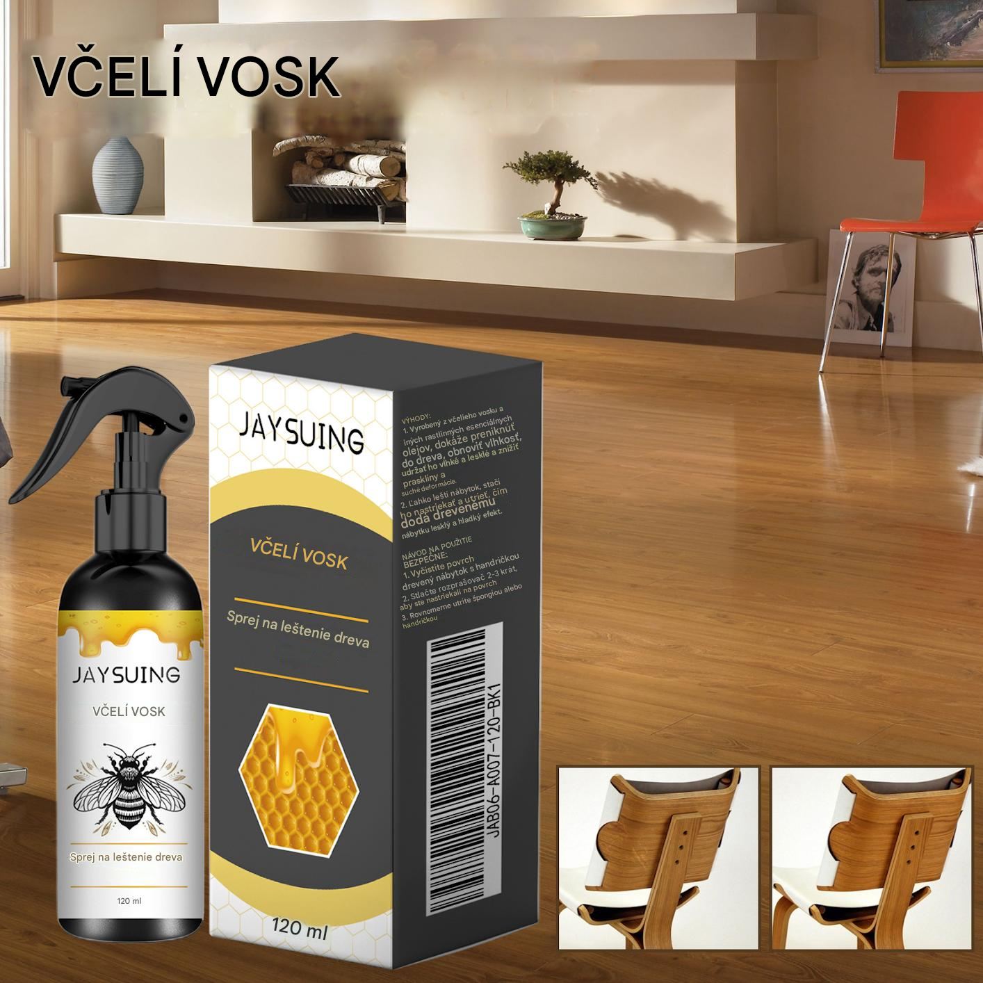 【Časovo obmedzená 50 % zľava】🍯 Leštiaci sprej na drevo s včelím voskom na údržbu nábytku a prevenciu prasklín.