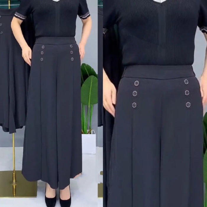 🔥【Časovo obmedzená zľava 50 %】💖【M-5XL】 2026 jarní a letní dámská sukně s vysokým pasem a širokými nohami