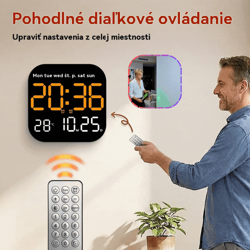 🛏️ Digitálne hodiny do domácnosti a kancelárie – jemné budenie, rozlúčte sa s rušivými budíkmi! Nastaviteľný jas, tichá prevádzka v noci. Zobrazuje aj teplotu. Spoľahlivý spoločník pre váš každodenný život. 🌙