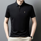 【M-4XL】Poletje 2026 Nova ledeno svilena polo majica s pol rokavi in reverjem