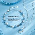 ✨✨【Náramok + náhrdelník】💎💎Sada náramku a náhrdelníka zo striebra 925 Srdce oceánu-K