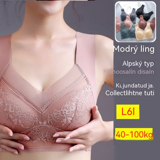 🔥【Kúpte 2 a získajte 2 zadarmo】Výpredaj👙【40-110 KG】Pohodlná bezšvová čipkovaná podprsenka