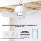 ⏰ Časovo obmedzená ponuka: Nabíjateľný stropný ventilátor s LED svetlom! 🌬️✨
