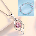 ✨✨【Náramok + náhrdelník】💎💎Sada náramku a náhrdelníka zo striebra 925 Srdce oceánu-K