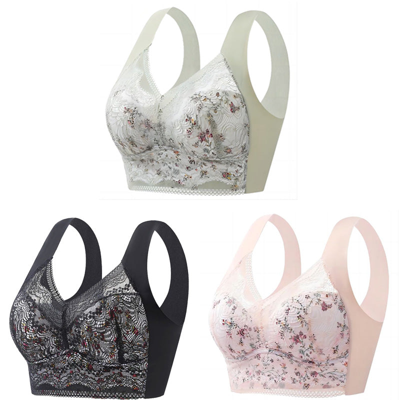 🔥【3balenie】💕🎁Bezšvová ľadová hodvábna veľká podprsenka, priedušná a nastaviteľná【40kg-100kg】