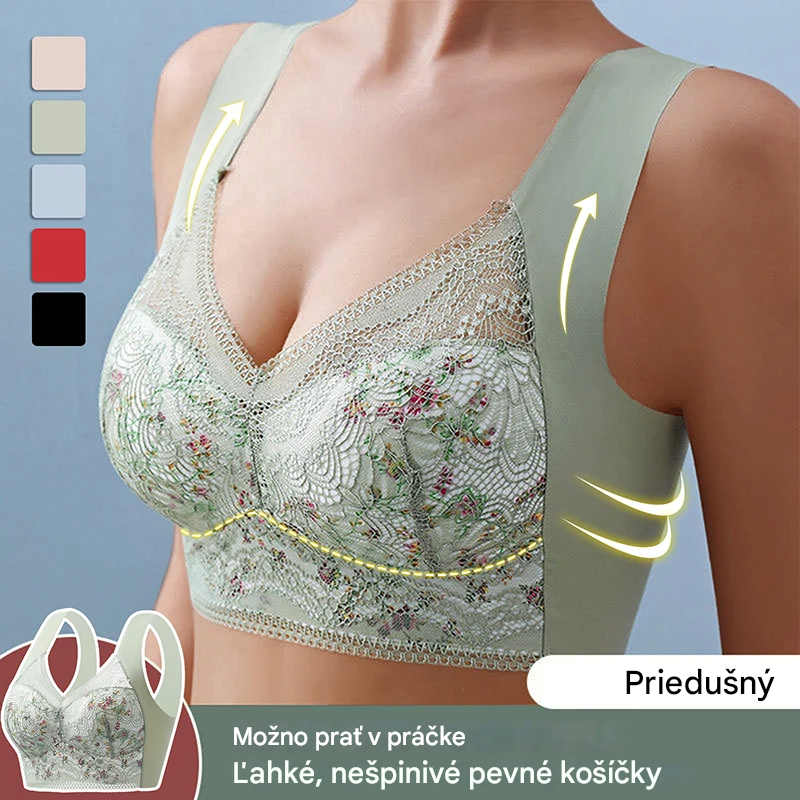🔥【3balenie】💕🎁Bezšvová ľadová hodvábna veľká podprsenka, priedušná a nastaviteľná【40kg-100kg】