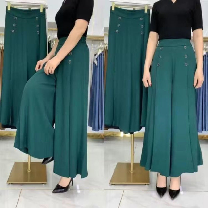 🔥【Časovo obmedzená zľava 50 %】💖【M-5XL】 2026 jarní a letní dámská sukně s vysokým pasem a širokými nohami