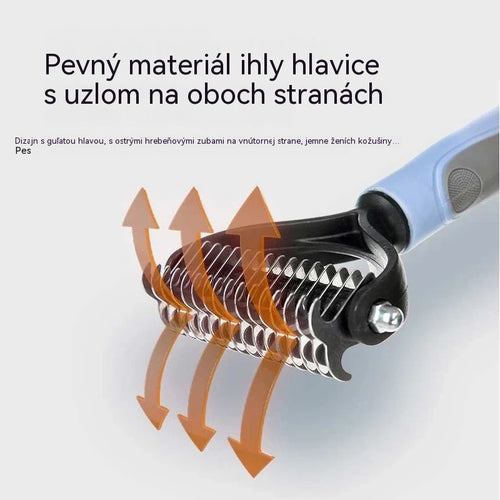 🐶【Kupite 1, dobite 1 gratis】Dvostranske krtače za nego hišnih ljubljenčkov za striženje in odstranjevanje dlak