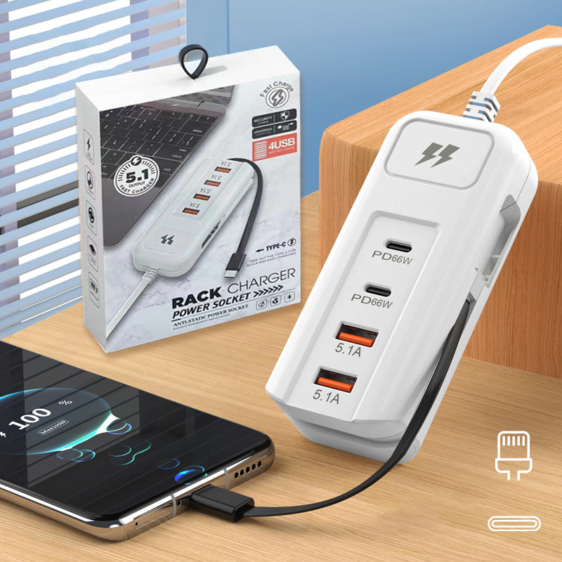 ⚡ Podpora rýchleho nabíjania, ochrana pri nabíjaní, inteligentný 4-portový USB hub, predlžovací USB kábel