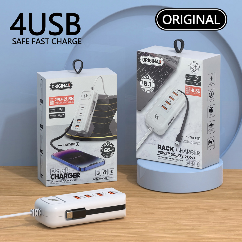 ⚡ Podpora rýchleho nabíjania, ochrana pri nabíjaní, inteligentný 4-portový USB hub, predlžovací USB kábel