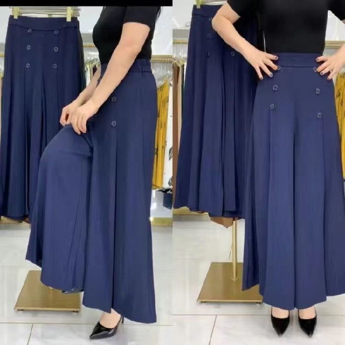 🔥【Časovo obmedzená zľava 50 %】💖【M-5XL】 2026 jarní a letní dámská sukně s vysokým pasem a širokými nohami